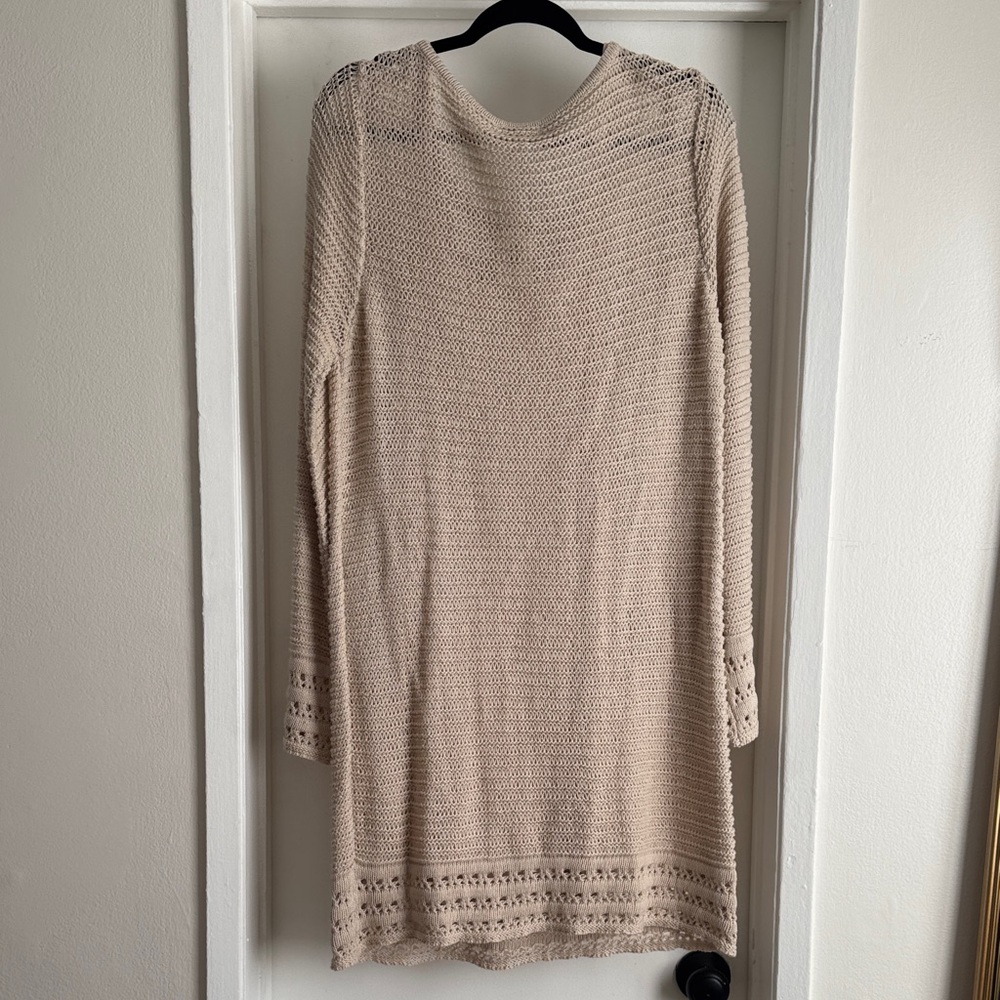 Z Supply Light Beige Knit Long Sleeve Dress - Picture 2 of 7